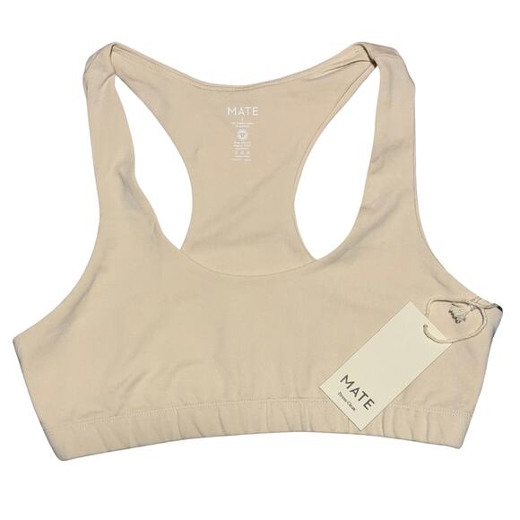 NWT MATE the Label Organic Stretch Sports Bra – Bone – Size L – Retail $58 - Picture 3 of 5